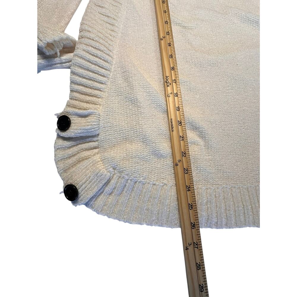 Soft Surroundings Chenille Cozy Cowl Neck Sweater – Cream – Size L Cottagecore - Picture 4 of 7